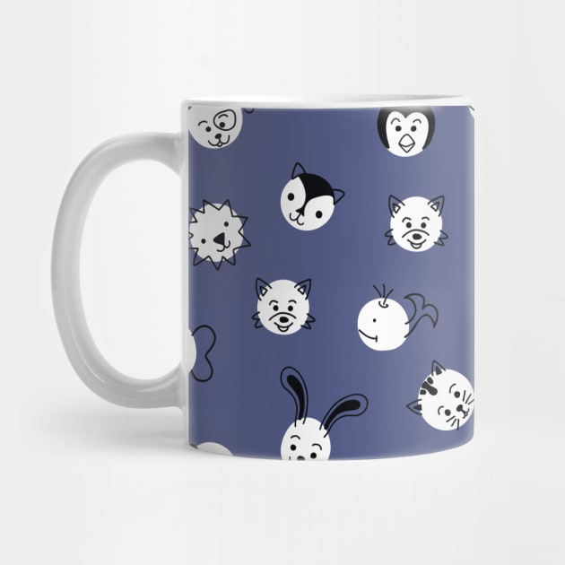 Polka Dot Animals Blue by Sandra Hutter Designs